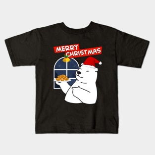 Merry Christmas Polar Bear  Christmas Cookies Kids T-Shirt